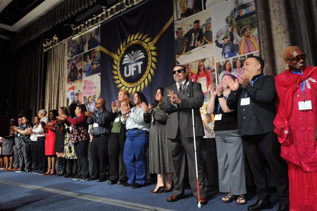 Chapter leaders are applauded and recognized with Union Service Awards for 10 years of service. The union also recognized chapter leaders with 15, 20 and 30 years of service.