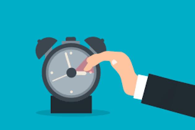 A clock and a hand