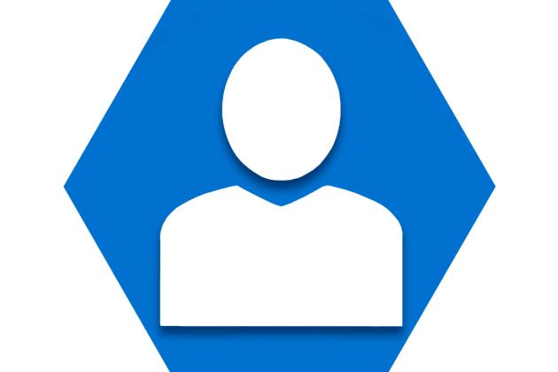 hexagon with blue background and symbol of person representing UFT Per Diems Committee