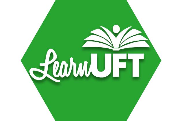 Green hexagon with LearnUFT logo