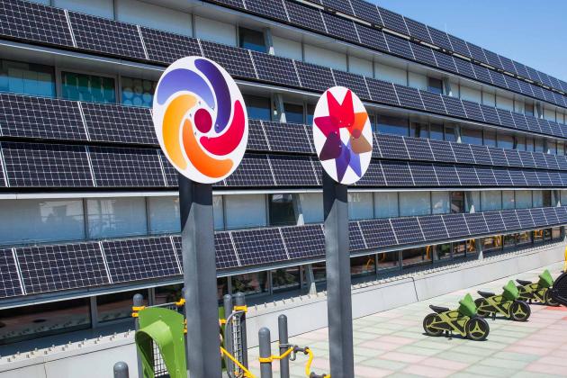 Solar panels on a rooftop