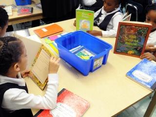 Second-graders in Plaisir’s class practice close reading.