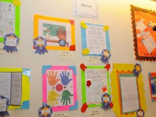 The children’s artwork is posted for all to enjoy.