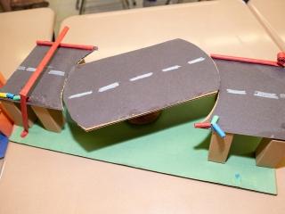 A swing bridge built by 3rd-graders.