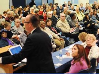 UFT Welfare Fund Executive Director Arthur Pepper addresses group.
