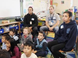 Gaynor McCown teacher Conrad Sparnroth (back, left), paraprofessional Sal Balist