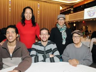 Geigel with (from left) his brother, Jacob Geigel; his mother, Nitza Hernandez; 