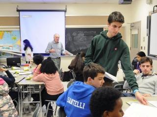  Anticipation is high as Joe Saperstein distributes lyrics for the sing-along as