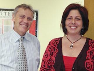 Parent coordinator Tom Hepworth and Marie Rodriguez, the school’s resource coord