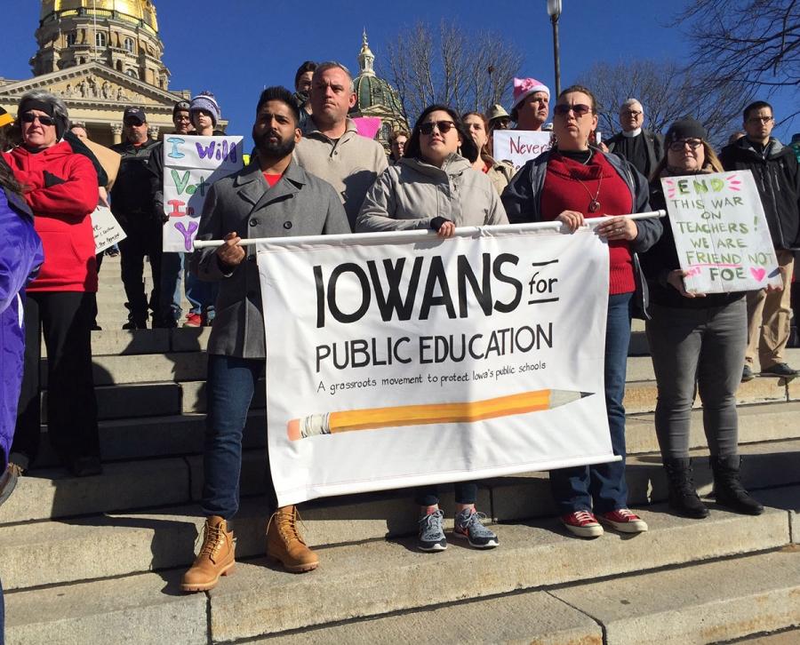 Thousands of participants in the March for Iowa’s Teachers