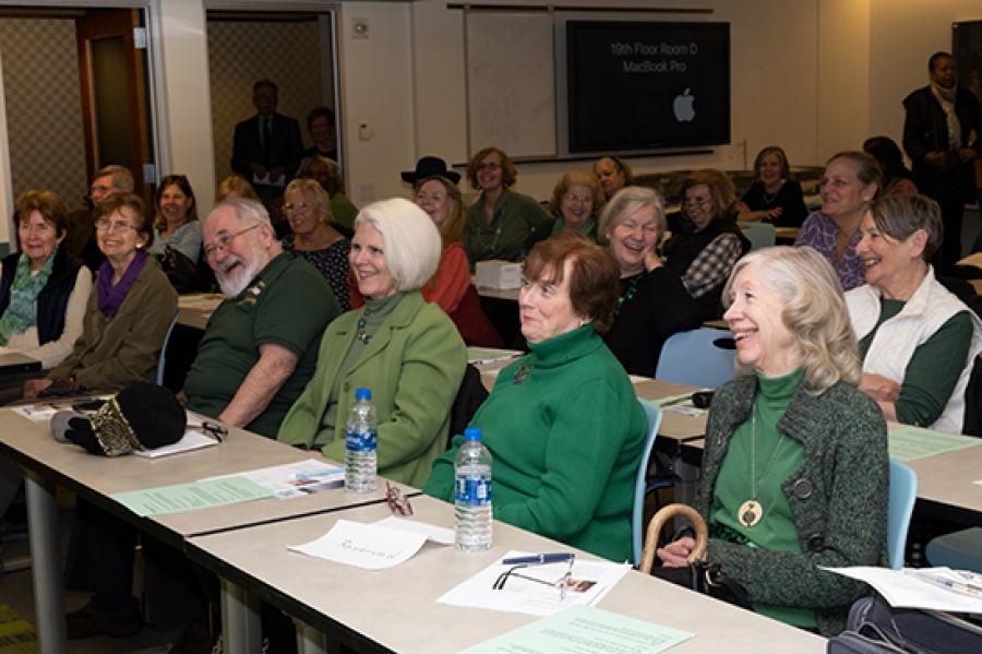 Members, decked out in green, enjoy traditional Irish food, live entertainment and engaging speakers at the UFT’s Irish American Committee’s annual heritage celebration at UFT headquarters on March 21.