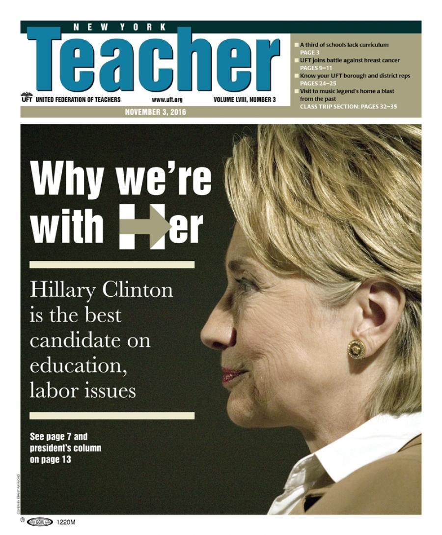 NYT Cover - Nov 3, 2016 - Why we're with her