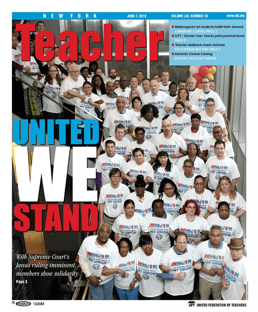 NYT Cover - May 25, 2018 - with a main headline, "United We Stand"