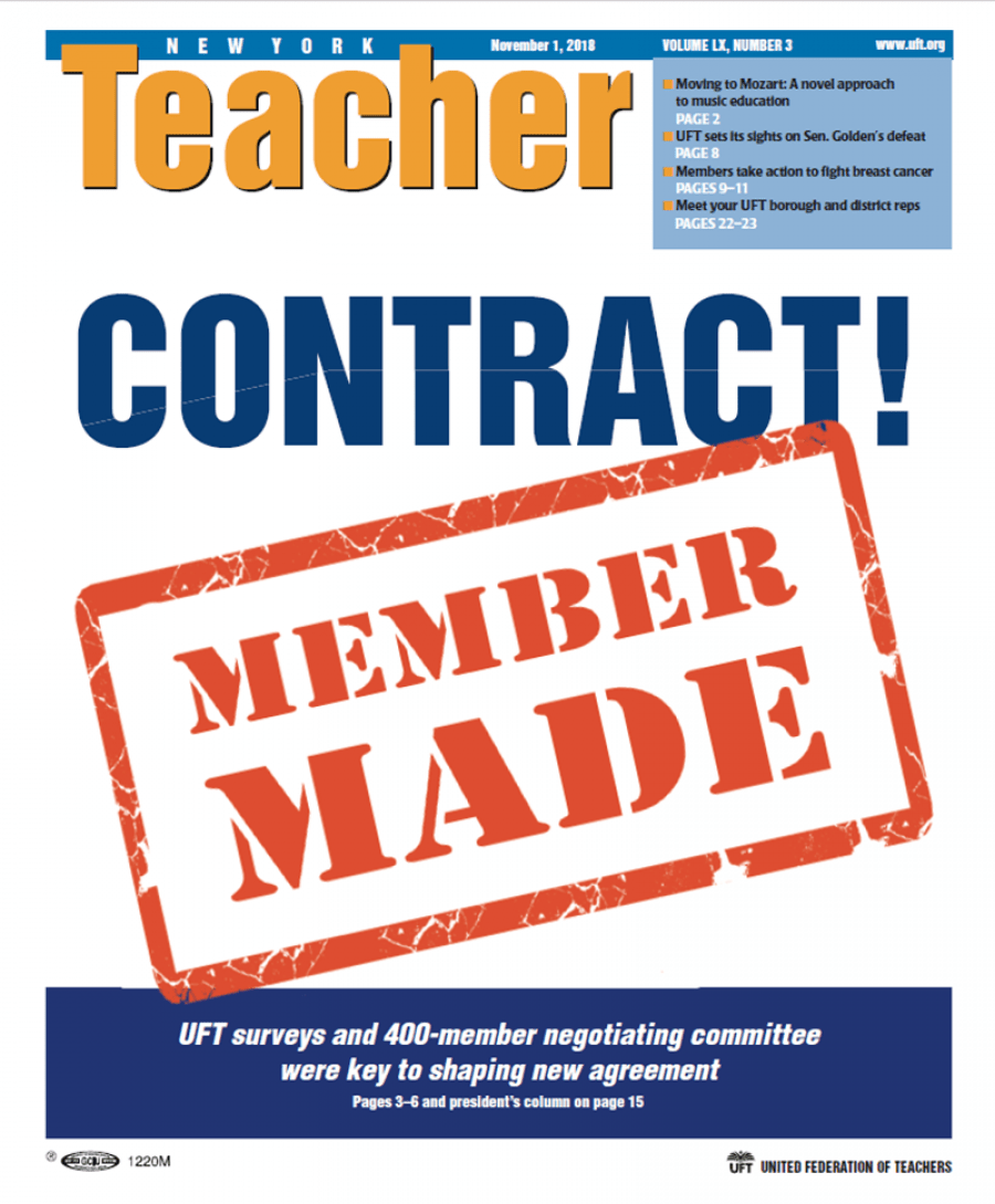 NYT Cover - Nov 1, 2018 - New Contract, Member made