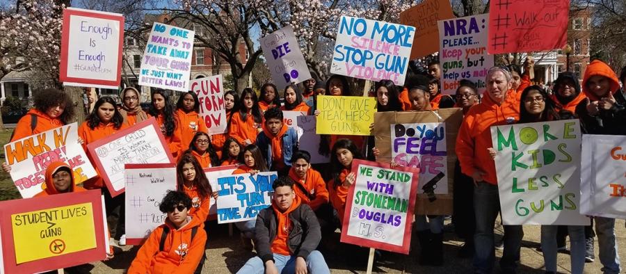 Students from Martin Van Buren HS in Queens Village made the trip to Washington.