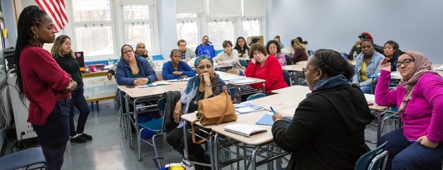 Parents take a workshop titled Steering Your Students Toward Success