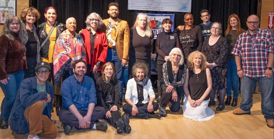 NYCATA/UFT members take a group photo at the New York City Art Teachers Association/UFT’s Dreams Art Show on May 10, 2024. 