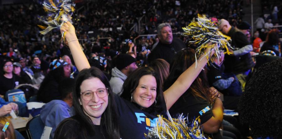 UFT members cheer