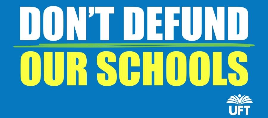 Don't defund our schools web banner