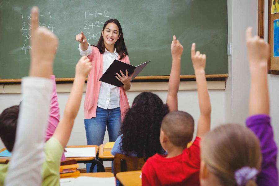 Teacher teaching a class