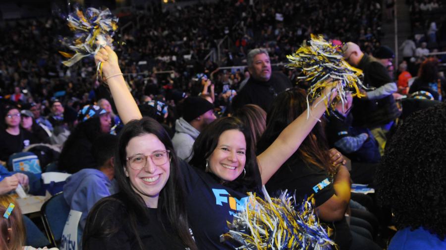 UFT members cheer