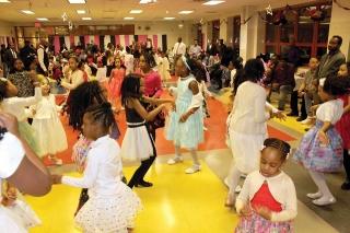 The girls dance the night away.