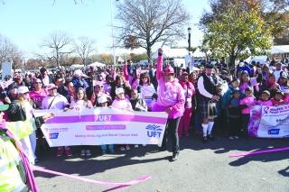 UFT Queens Strides coordinator has just cut the ribbon to start things off.