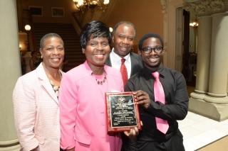 PS 251, Brooklyn, honoree Ann Hendricks (second from left) flanked by Assistant 