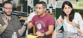 Speaking up at the monthly chapter meeting are (from left) special education tea