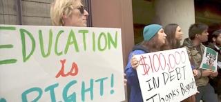 Students at the University of California protest proposed tuition hikes in November.