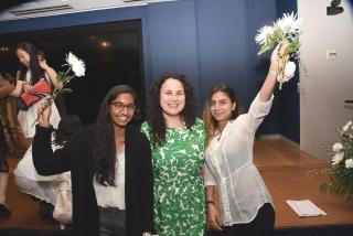 Students Sadia Uddin (left) and Ayshe Turan (right) of the Young Women’s Leaders
