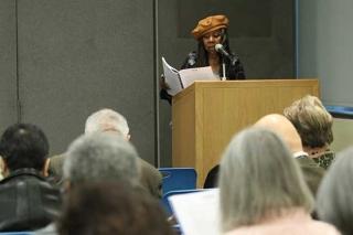 Phyllis Bowdin reads her work.