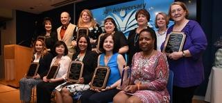 Posing with UFT President Michael Mulgrew and School Secretaries Chapter Leader 