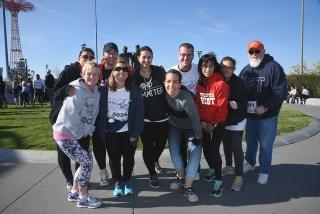 The team from PS 60 on Staten Island gathers before the run in Coney Island.
