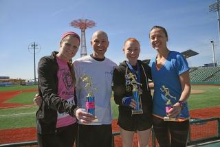 UFT Vice President for Middle Schools Richard Mantell with (from left) second-pl