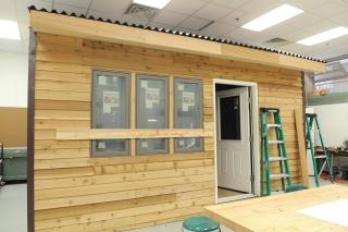 Sedita’s classroom includes an eco-friendly tiny house built by his students.