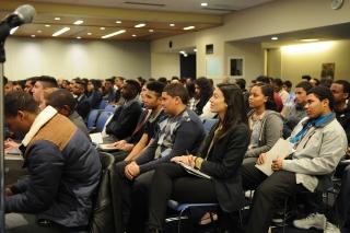 Teacher Jessica Prohias Gardiner of the Business of Sports School in Manhattan a