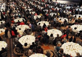 New retirees fill the Hilton Hotel Grand Ballroom as far as the eye can see at t
