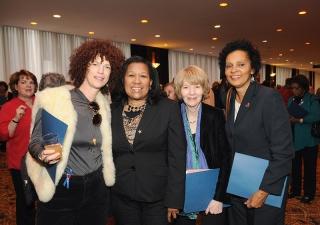 Retired social workers (from left) Liz Taub, Patricia Fraser, Suellen Snyder and