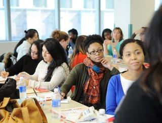 UFT members learn new strategies in a workshop about encouraging dialogue and cl