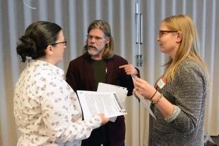 Teachers (from left) Jessica Brickey of MS 588 in Brooklyn, Ed Flickinger of PS 