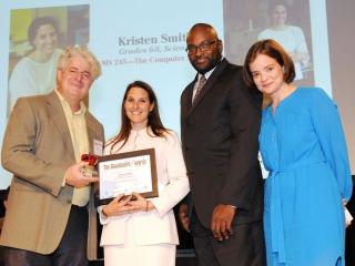 Kristen Smith receives award.