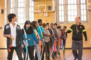 Under Coach Udi Hazan's guidance, the Academy of Hospitality and Tourism archery