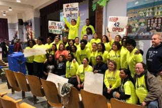 Educators show their unity at PS/MS 42 in Far Rockaway.
