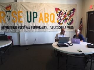 Christine Rowland and Joe Sicilian take part in a training sessions