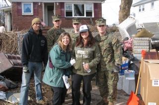 Raimondi with hercolleague, who brought her brother and his Marine friends
