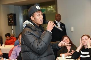 Student Markus Arthur, a junior at Talent Unlimited HS in Manhattan