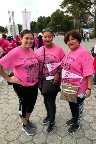 Jacquelyn Torres (left), a special education teacher at PS 100 in the Bronx, wit