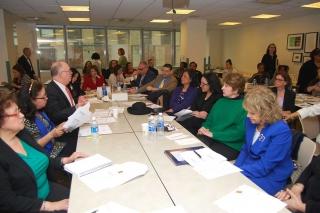 Members of a UFT focus group discuss their preliminary recommendations on ELL