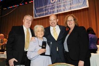 Louisa Johnston (second from left) receives special thanks.